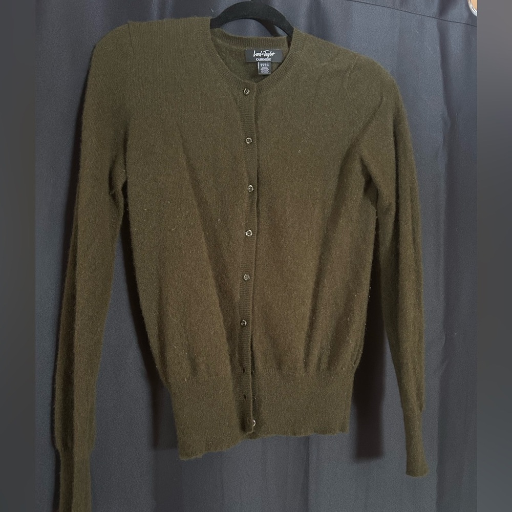 Lord & Taylor Dark Olive Cardigan